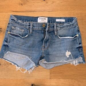 FRAME Denim Le Cutoff Distressed Jean Shorts